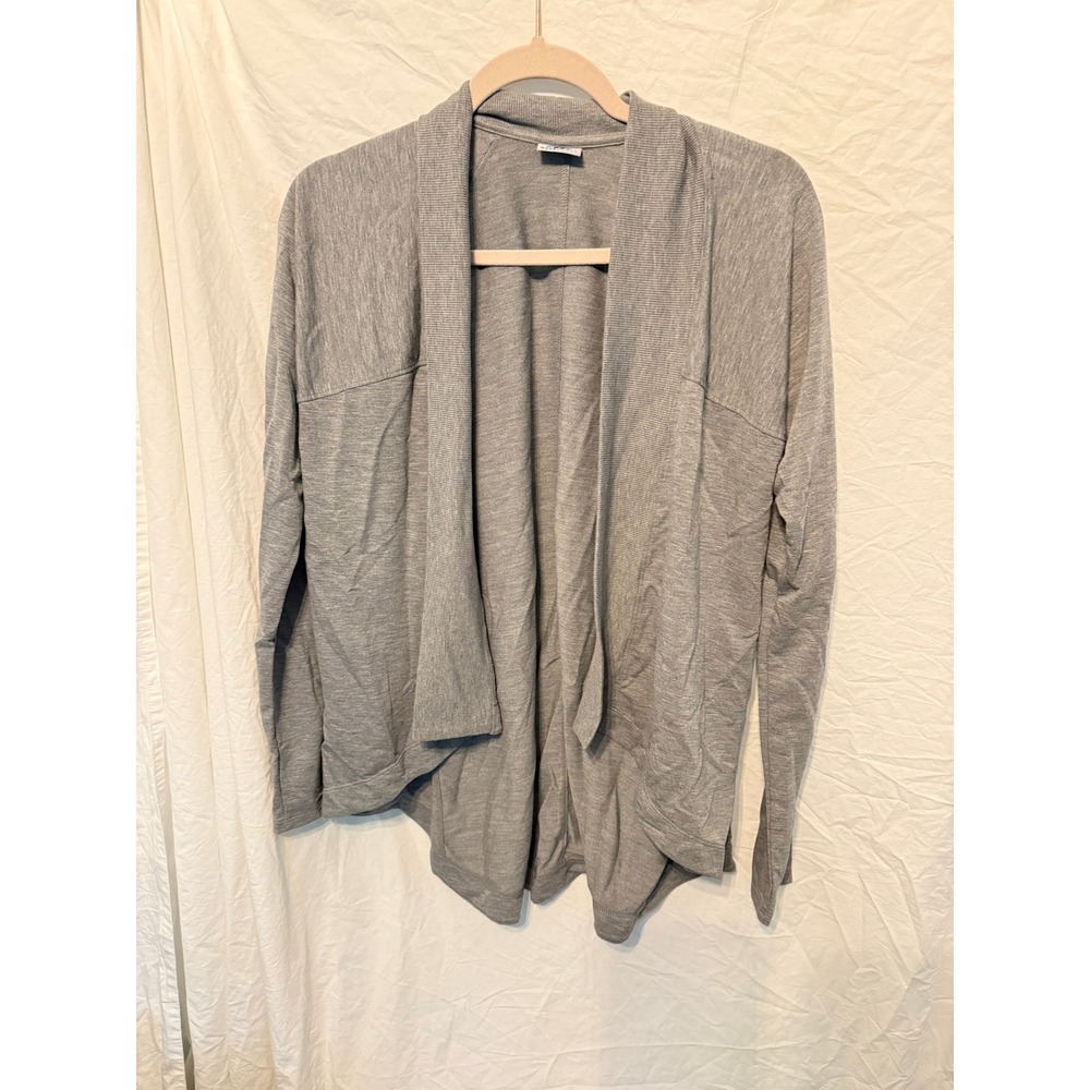 Moret Ultra Heather Gray Open Front Draped Waterfall Cardigan‎ Wrap Athleisure